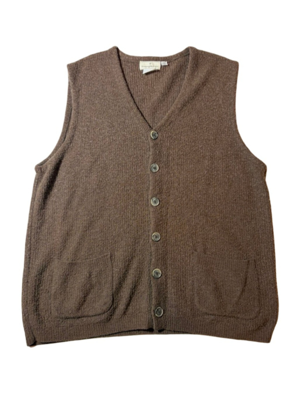 Ermenegildo Zegna Brown Knit Button-Front Cardigan Vest